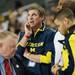 Michigan athletic director Dave Brandon watches over open practice at the Georgia Dome in Atlanta on Friday, April 5, 2015. Melanie Maxwell I AnnArbor.com
